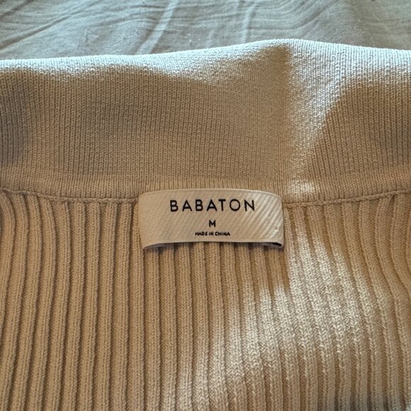 Aritzia Sculpt Knit Long Sleeve Polo | Matte Pearl | Size M | - Picture 4 of 6